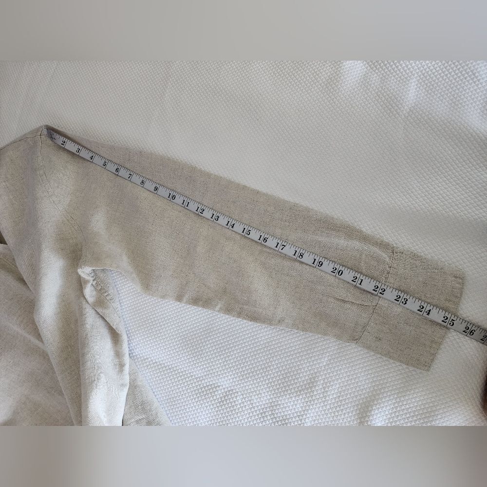 J. Crew Baird McNutt Light Tan Button Down Linen  Shirt - Picture 8 of 11